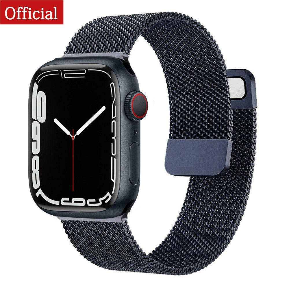 Strap For Apple watch Band 7 45mm 40mm 38mm 42mm 41 44 mm Accessorie Magnetic Loop Metal bracelet for iWatch serie 7 4 5 6 se 3